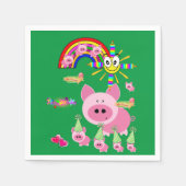 Serviette En Papier Serviettes en papier, Joyeux Anniversaire Pink Pig (Devant)