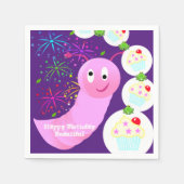 Serviette En Papier Serviettes en papier, Joyeux Anniversaire Pink Wor (Devant)