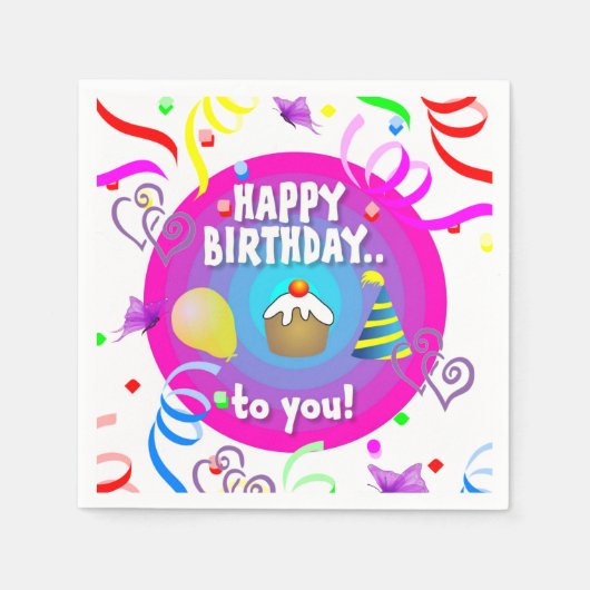 Serviette En Papier Serviettes en papier, Joyeux anniversaire pour vou (Devant)