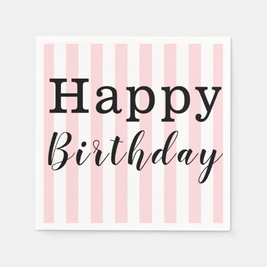 Serviette En Papier Serviettes en papier, Joyeux Anniversaire rose (Devant)