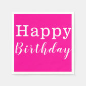 Serviette En Papier Serviettes en papier, Joyeux Anniversaire rose cha (Devant)