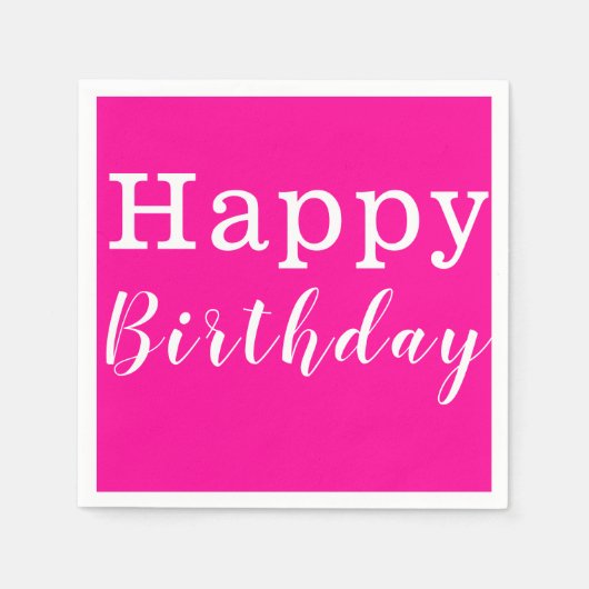 Serviette En Papier Serviettes en papier, Joyeux Anniversaire rose cha (Devant)