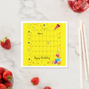 Serviette En Papier Serviettes en papier, Joyeux Anniversaire Septembr