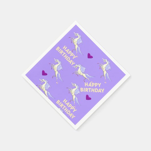 Serviette En Papier serviettes en papier, Joyeux Anniversaire violet l (Coin)