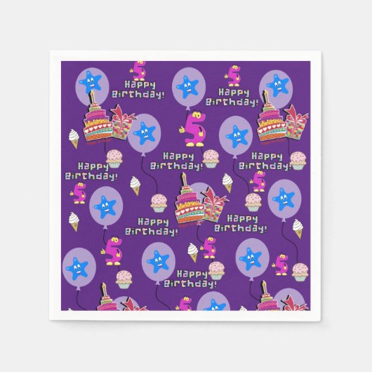 Serviette En Papier Serviettes en papier, Joyeux Ballons d'Anniversair (Devant)