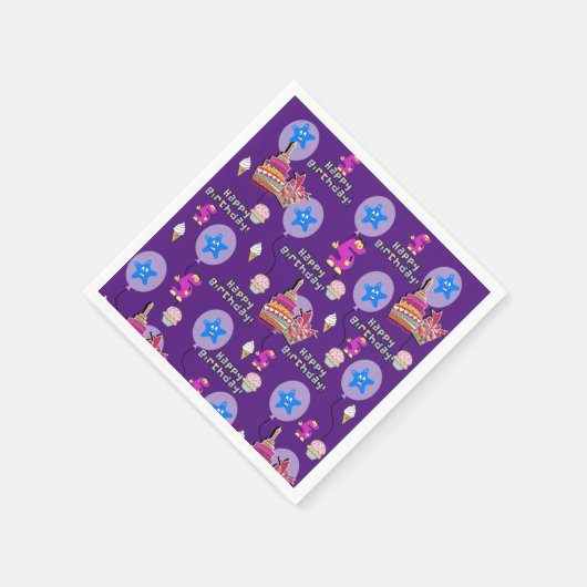 Serviette En Papier Serviettes en papier, Joyeux Ballons d'Anniversair (Coin)