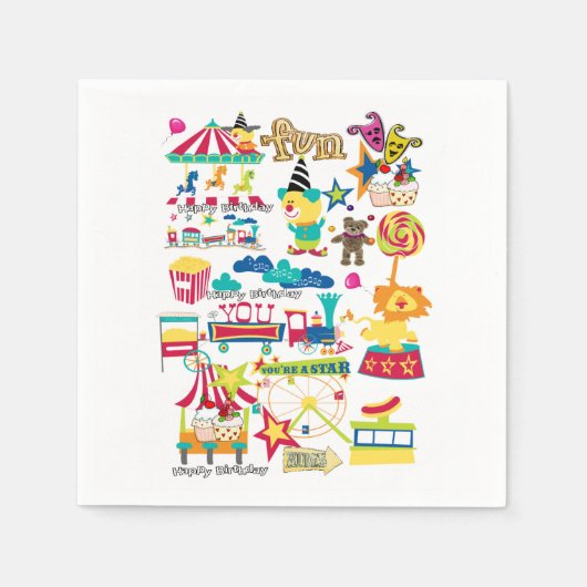 Serviette En Papier Serviettes en papier, joyeux cirque du Carnaval d' (Devant)
