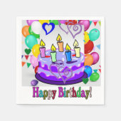 Serviette En Papier Serviettes en papier, Joyeux gâteau d'anniversaire (Devant)