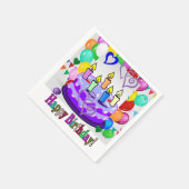 Serviette En Papier Serviettes en papier, Joyeux gâteau d'anniversaire (Coin)