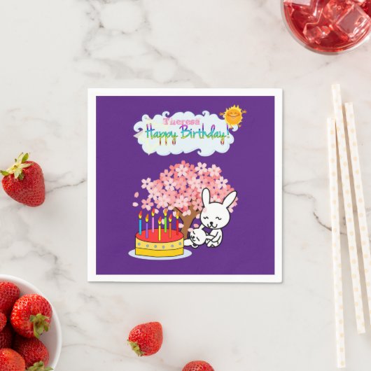 Serviette En Papier Serviettes en papier, Joyeux gâteau lapin d'annive (En situation)