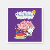 Serviette En Papier Serviettes en papier, Joyeux gâteau lapin d'annive (Devant)