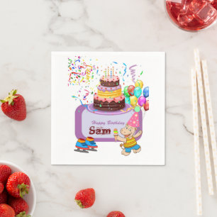 Serviette En Papier Serviettes en papier, Joyeux Hippopotame d'anniver
