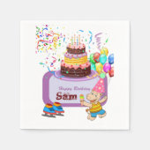 Serviette En Papier Serviettes en papier, Joyeux Hippopotame d'anniver (Devant)