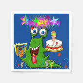 Serviette En Papier Serviettes en papier, joyeux Monstre vert d'annive (Devant)