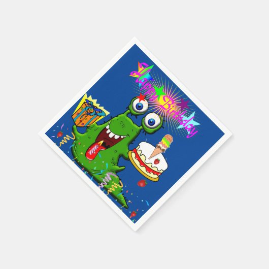 Serviette En Papier Serviettes en papier, joyeux Monstre vert d'annive (Coin)
