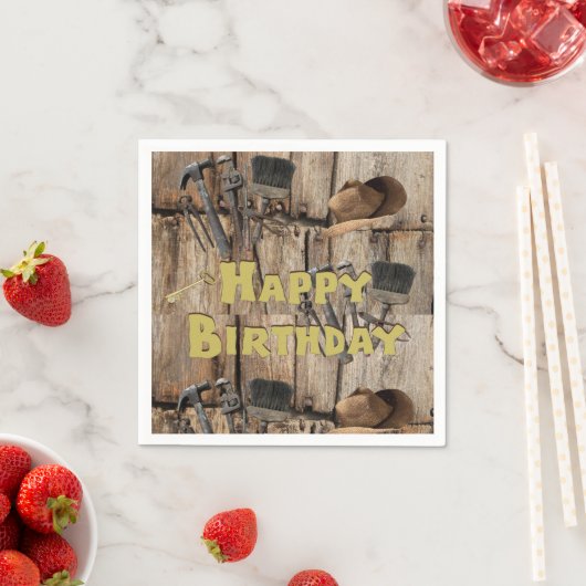 Serviette En Papier Serviettes en papier, Joyeux outils de constructio (En situation)