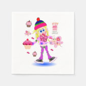 Serviette En Papier Serviettes en papier, joyeux papillon d'anniversai (Devant)