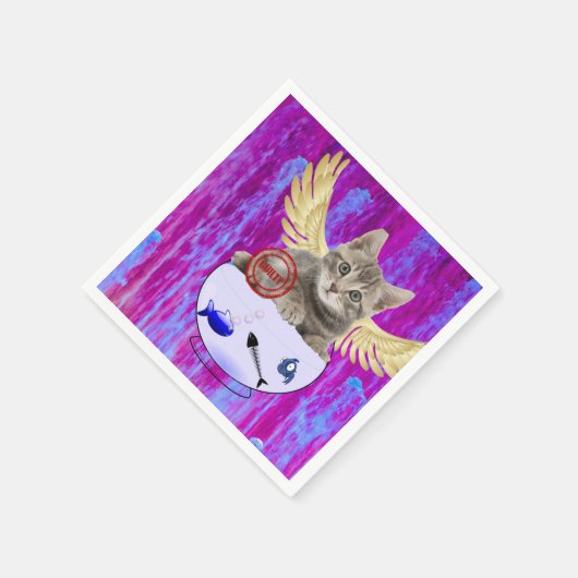 Serviette En Papier serviettes en papier, Kitten Poisson Ailes de culp (Coin)