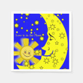 Serviette En Papier Serviettes en papier, Lune Soleil Jaune Étoiles Bl (Devant)