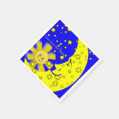 Serviette En Papier Serviettes en papier, Lune Soleil Jaune Étoiles Bl (Coin)