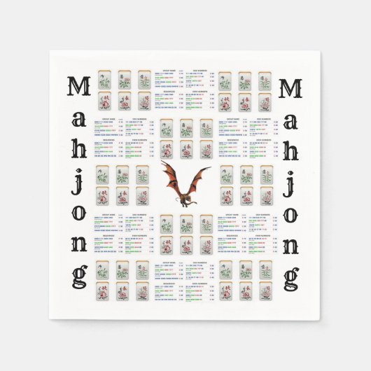 Serviette En Papier Serviettes en papier, Mahjong Dragon (Devant)