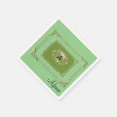 Serviette En Papier serviettes en papier, Monogramme vert floral (Coin)