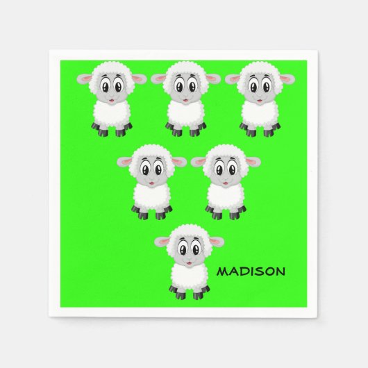 Serviette En Papier Serviettes en papier, moutons (Devant)