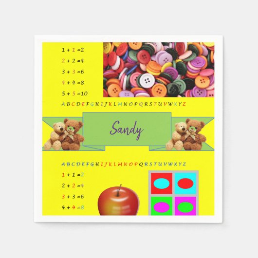 Serviette En Papier serviettes en papier, numéros alphabétiques (Devant)