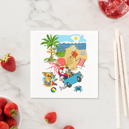 Serviette En Papier Serviettes en papier, Octopus Plage (En situation)