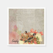 Serviette En Papier Serviettes en papier, Oiseau victorien (Devant)