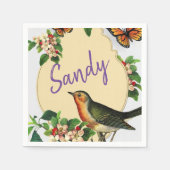 Serviette En Papier Serviettes en papier, oiseaux Vintages (Devant)