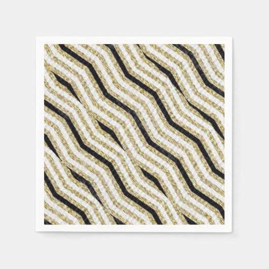 Serviette En Papier serviettes en papier, or noir blanc (Devant)