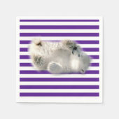 Serviette En Papier Serviettes En Papier, Ours Polaire En Bande Violet (Devant)