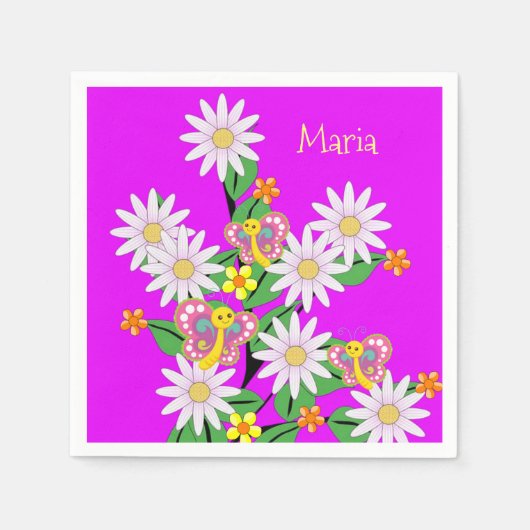 Serviette En Papier serviettes en papier, papillon floral violet (Devant)