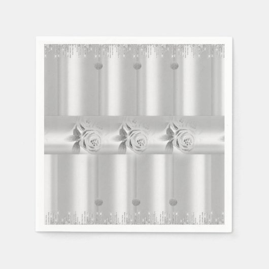Serviette En Papier Serviettes en papier, Parties scintillant en argen (Devant)