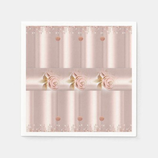 Serviette En Papier Serviettes en papier, Parties scintillant rose ron (Devant)