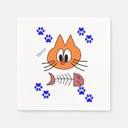 Serviette En Papier serviettes en papier, pattes de chat poisson (Devant)