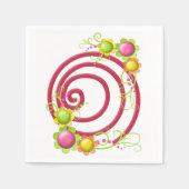 Serviette En Papier Serviettes en papier, perruques rouges florale (Devant)