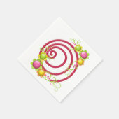 Serviette En Papier Serviettes en papier, perruques rouges florale (Coin)