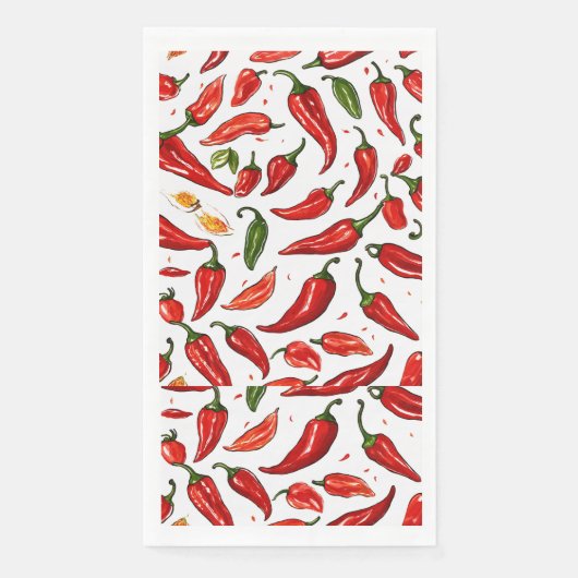 Serviette En Papier "Serviettes en papier piment rouge épicé" (Devant)