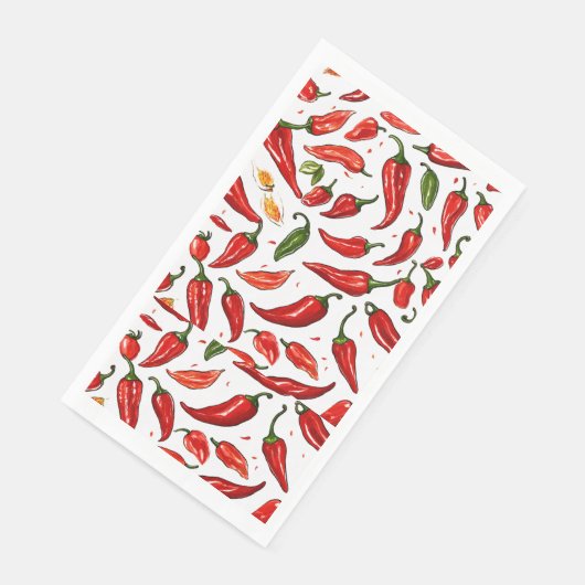 Serviette En Papier "Serviettes en papier piment rouge épicé" (Coin)
