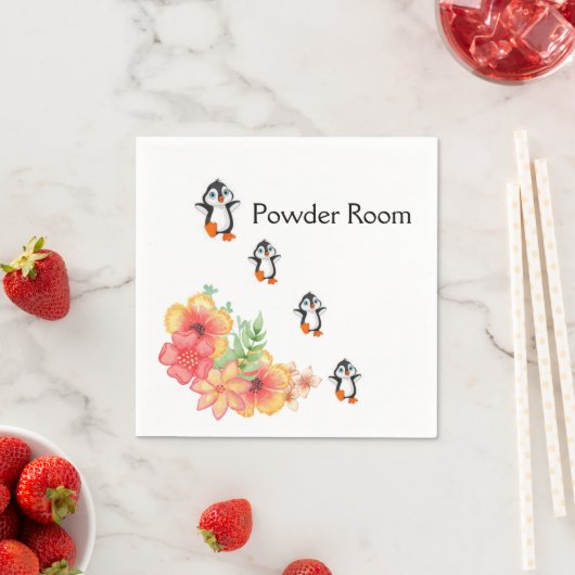 Serviette En Papier serviettes en papier, pingouin floral (En situation)