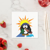 Serviette En Papier Serviettes en papier, pingouin surfer (En situation)