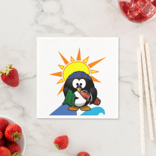 Serviette En Papier Serviettes en papier, pingouin surfer