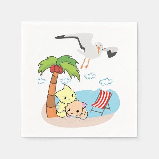 Serviette En Papier Serviettes en papier, Plage de Seagull (Devant)