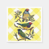Serviette En Papier Serviettes en papier, Plaid aux oiseaux jaunes (Devant)