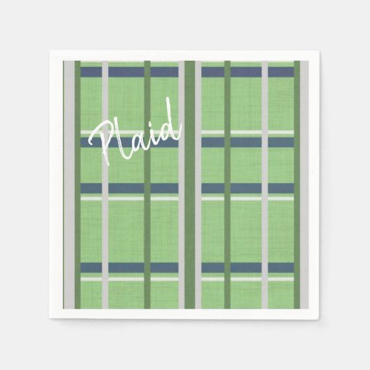 Serviette En Papier Serviettes en papier, plaid bleu vert (Devant)