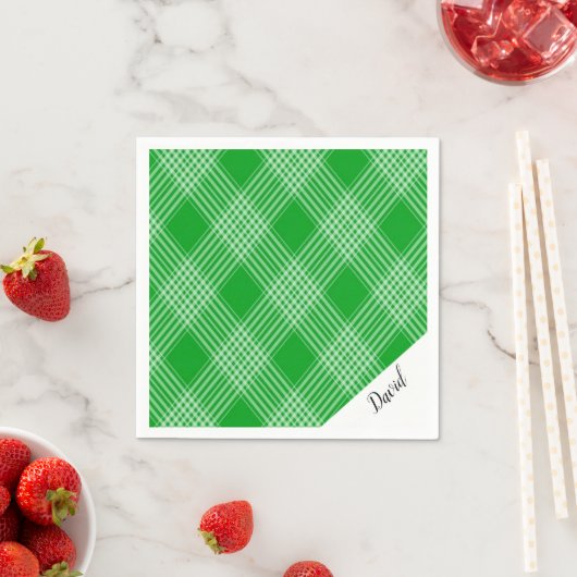 Serviette En Papier Serviettes en papier, Plaid vert (En situation)
