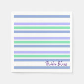 Serviette En Papier Serviettes en papier, rayures violettes vertes (Devant)