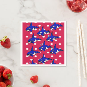 Serviette En Papier Serviettes en papier, requins bleus